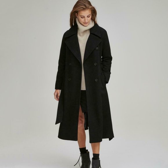 Andrew Marc Jackets & Blazers - Andrew Marc NWT Elegant BLACK Sculpted Twill Double-Breasted Coat size 2,4,6,14